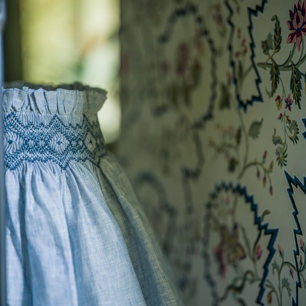 Edit58 x Smock London Elsie Lampshade Skirt Delphinium Cross Stitch with Neptune Hand Smocking Edit58 x Smock London Elsie Lampshade Skirt Delphinium Cross Stitch with Neptune Hand Smocking
