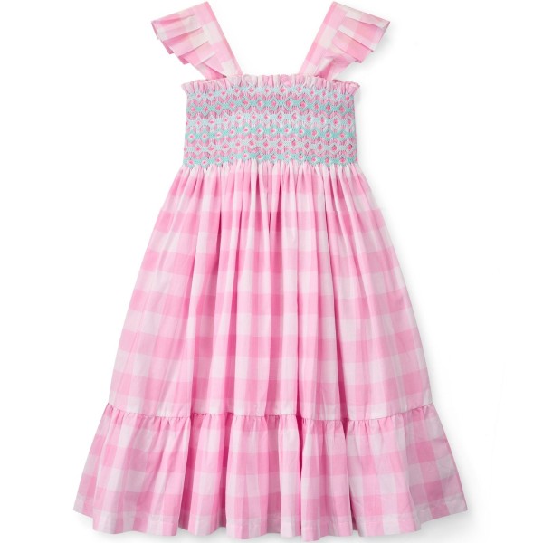 Rachel Carson Girls Dress Candy Floss Gingham with Spearmint Hand Smocking Rachel Carson Girls Dress Candy Floss Gingham with Spearmint Hand Smocking