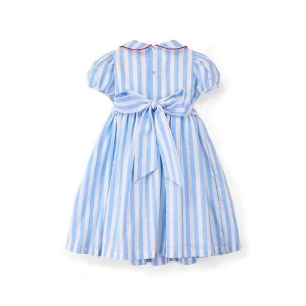 Thatcher Dress Sailor Stripe with White Heart Hand Smocking Thatcher Dress Sailor Stripe with White Heart Hand Smocking