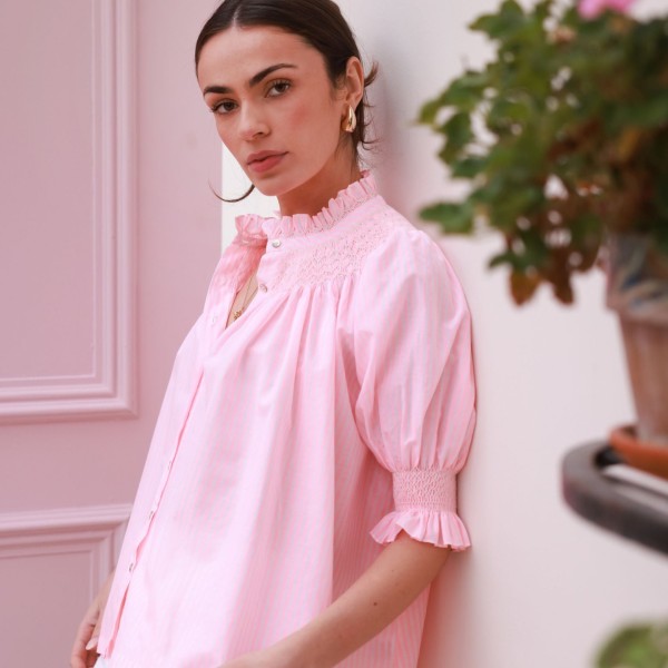 Scholl Summer Blouse Watermelon Stripe with Lemon Sorbet Hand Smocking Edition 65 Scholl Summer Blouse Watermelon Stripe with Lemon Sorbet Hand Smocking Edition 65