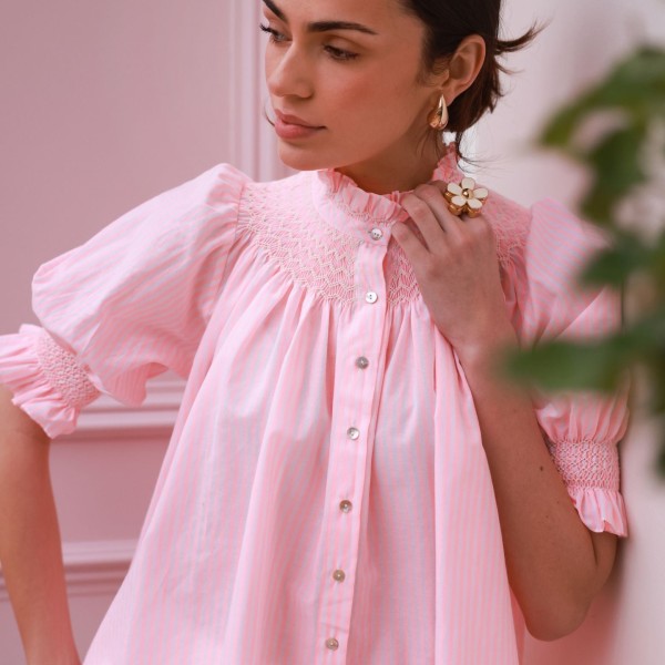 Scholl Summer Blouse Watermelon Stripe with Lemon Sorbet Hand Smocking Edition 65 Scholl Summer Blouse Watermelon Stripe with Lemon Sorbet Hand Smocking Edition 65
