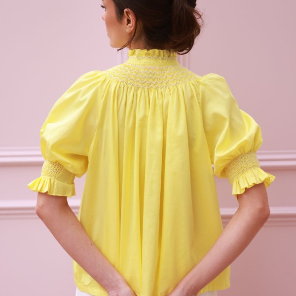 Scholl Summer Blouse Lemon Drop Lawn with Chalk Hand Smocking Edition 66 Scholl Summer Blouse Lemon Drop Lawn with Chalk Hand Smocking Edition 66