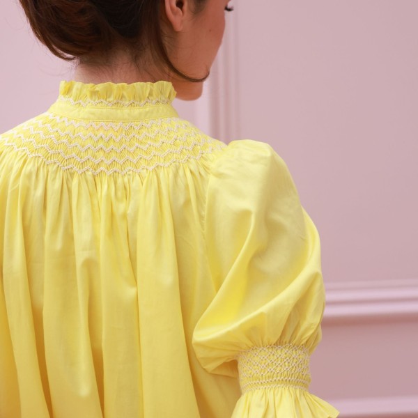 Scholl Summer Blouse Lemon Drop Lawn with Chalk Hand Smocking Edition 66 Scholl Summer Blouse Lemon Drop Lawn with Chalk Hand Smocking Edition 66