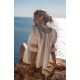 Scholl Women's Summer Blouse White with Chocolate Brown Hand Smocking Scholl Women's Summer Blouse White with Chocolate Brown Hand Smocking
