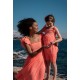 Wallis Simpson Dress Coral Dreams Organdie with Chantilly Hand Smocking Wallis Simpson Dress Coral Dreams Organdie with Chantilly Hand Smocking